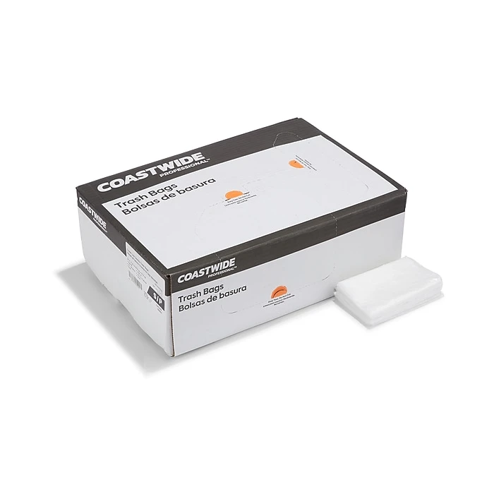 Coastwide Professional™ 12-16 Gal. Trash Bags, Low Density, 0.35 Mil, Clear, 1000/Carton (CW57405)