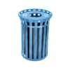 Alpine Metal Outdoor Recycling Receptacle, 38-Gallon, Black/Blue (479-38-BLU)
