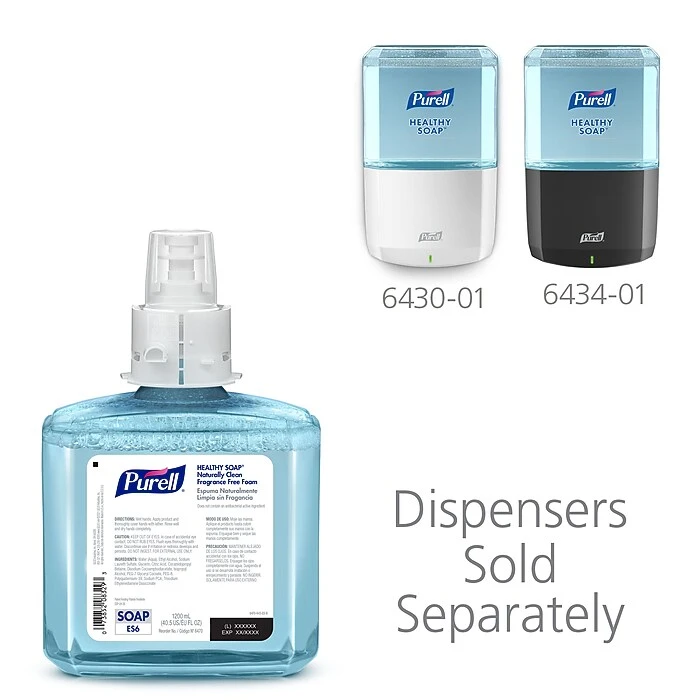 PURELL Professional CRT Healthy Soap Naturally Clean, 1200 ML, Fragrance Free Foam, 2/Carton (6470-02) - Image 8