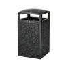 Alpine Steel Outdoor Trash Can With Dome Lid, 40-Gallon, Gray Stone (471-40-GRYS)