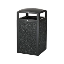 Alpine Steel Outdoor Trash Can With Dome Lid, 40-Gallon, Gray Stone (471-40-GRYS)