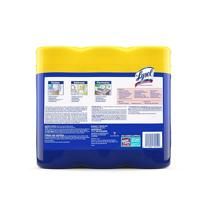 Lysol Disinfecting Wipes, Lemon And Lime Blossom, 35 Wipes/Canister, 3 Canisters/Pack (1920082159) - Image 3