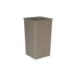 Rubbermaid Rubbermiad Rigid Waste Receptacles, 50 Gallon, Beige, 19 1/2"W X 19 1/2"D X 34 1/4"H