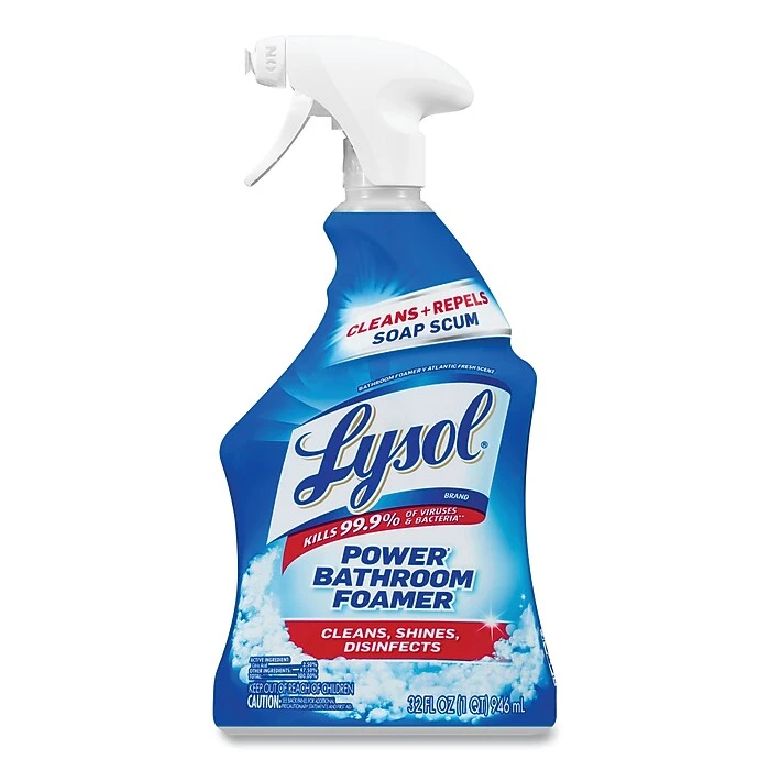 LYSOL Brand Disinfectant Power Bathroom Foamer, Liquid, Atlantic Fresh, 32 Oz. Spray Bottle