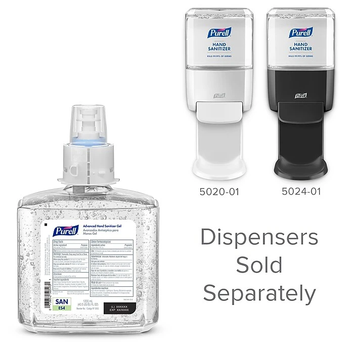 PURELL Advanced Hand Sanitizer Gel Refill For PURELL ES4 Manual Dispenser, Refreshing Gel, 1200 ML, 2/CT (5063-02) - Image 8