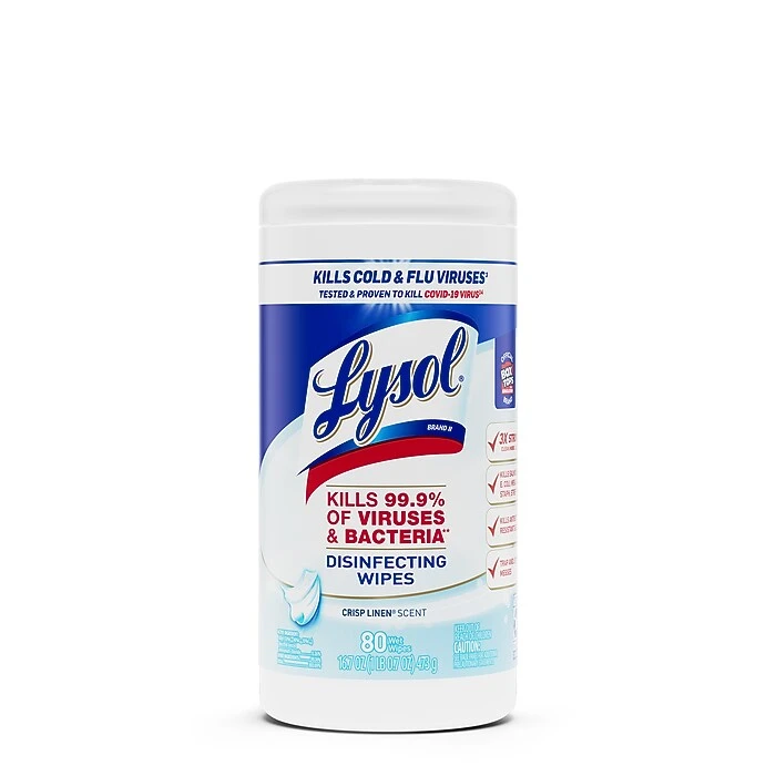 Lysol Disinfecting Wipes, Crisp Linen, 80 Wipes/Pack (1920089346) - Image 10