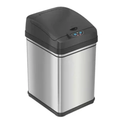 ITouchless Stainless Steel Sensor Trash Can With Locking Lid And AbsorbX Odor Control, Silver, 8 Gal. (DZT08PL)
