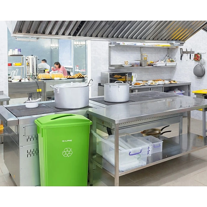 Alpine Industries Lime Green Recycling Bin With Paper Slot Lid, 3-Pack (4778-4-LGRN-3) - Image 6