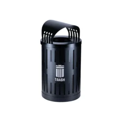 Commercial Zone Parkview DualCoat Metal Trash Can With Canopy Lid, 34 Gallon, Black (72863399)
