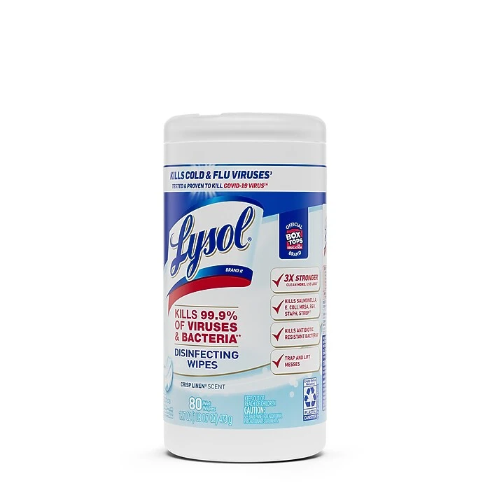 Lysol Disinfecting Wipes, Crisp Linen, 80 Wipes/Pack (1920089346) - Image 3