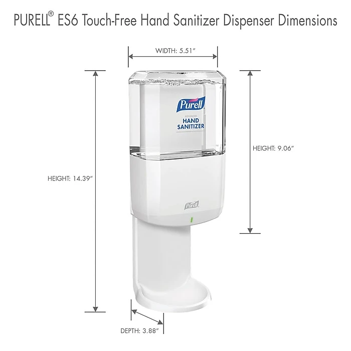PURELL ES6 Automatic Wall Mounted Hand Sanitizer Dispenser, White (6420-01) - Image 6