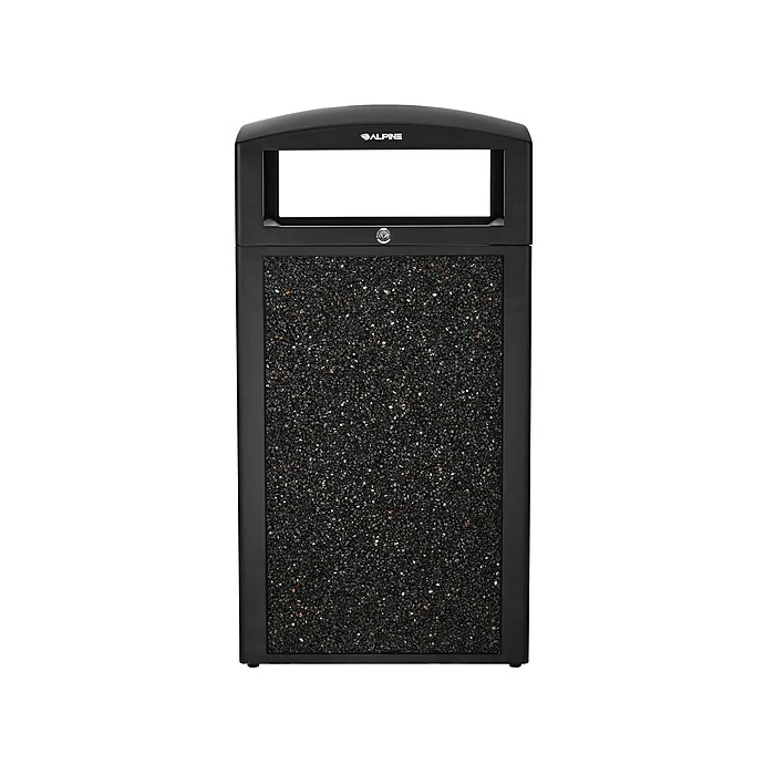 Alpine Steel Outdoor Trash Can With Dome Lid, 40-Gallon, Gray Stone (471-40-GRYS) - Image 2