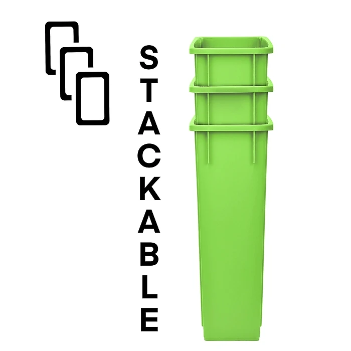 Alpine Industries Lime Green Recycling Bin With Paper Slot Lid, 3-Pack (4778-4-LGRN-3) - Image 4