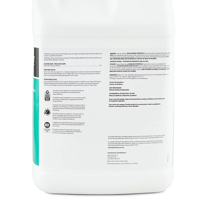Coastwide Professional Washroom Cleaner 70, 3.78L, 4/CT (CW700001-A) - Image 3