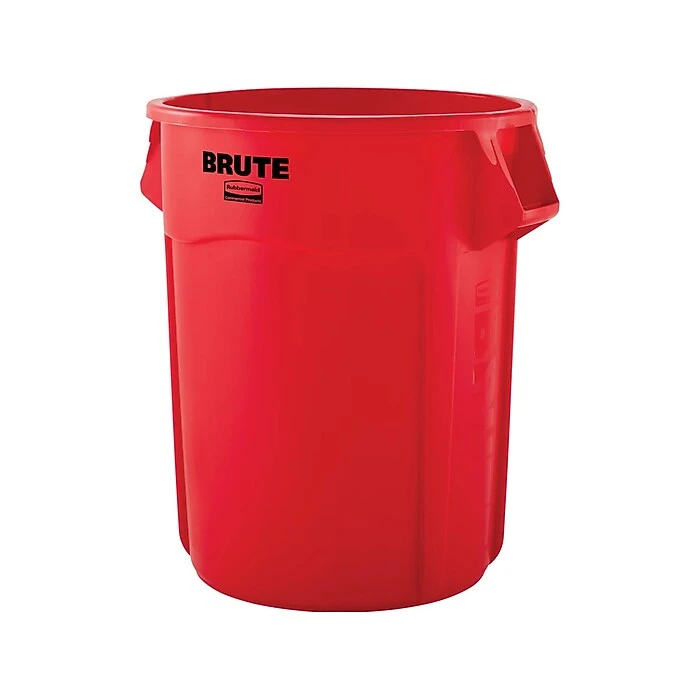 Rubbermaid Vented Brute Resin Trash Can, 55 Gallon, Red (FG265500RED)