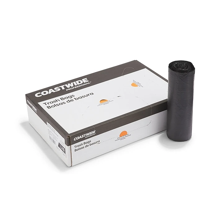 Coastwide Professional™ AccuFit 55 Gal. Trash Bags, Low Density, 1.3 Mil, Black, 20 Bags/Roll, 5 Rolls (CW22753)