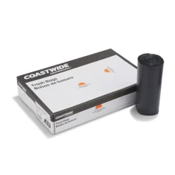 Coastwide Professional™ 30-33 Gal. Reprocessed Resin Trash Bags, Low Density, 1.5 Mil, Black, 25 Bags/Roll, 4 Rolls (CW25530)