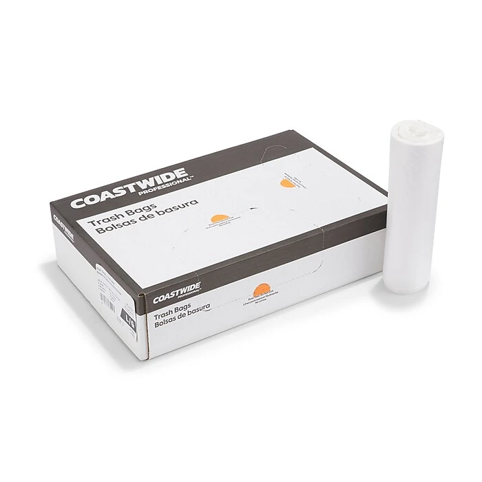 Coastwide Professional™ 55-60 Gal. Trash Bags, Low Density, 1.5 Mil, Clear, 100/Carton (CW57404)