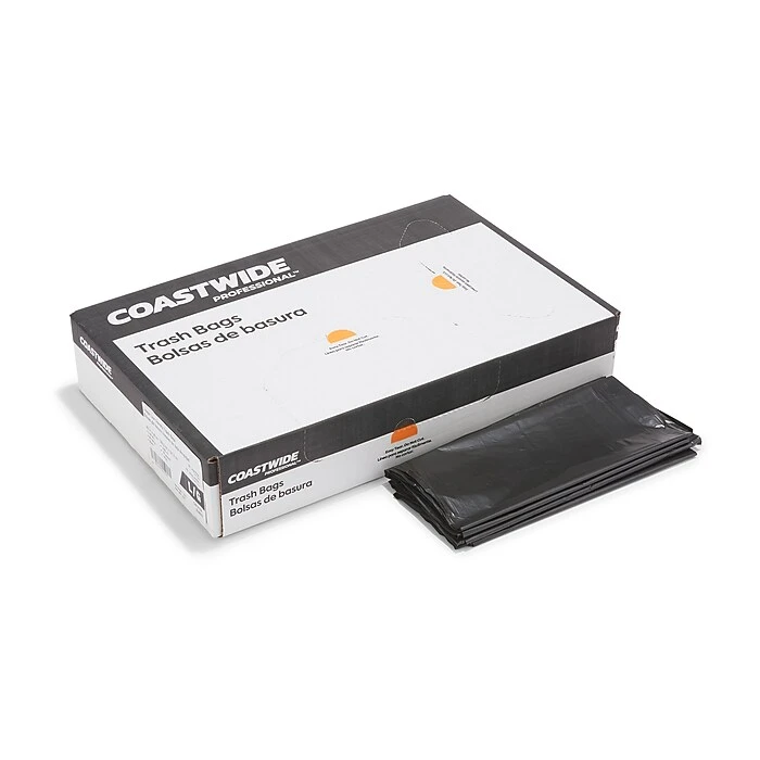 Coastwide Professional™ 50-56 Gal. Trash Bags, Low Density, 0.95 Mil, Black, 100/Carton (CW18194)