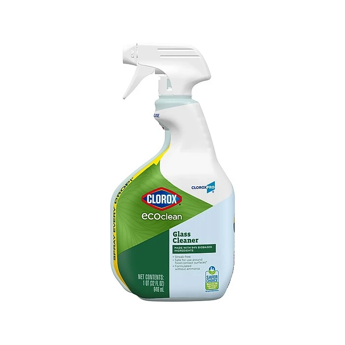 Clorox EcoClean Glass Cleaner, Lemon Citrus Scent, 32 Oz. (60277)