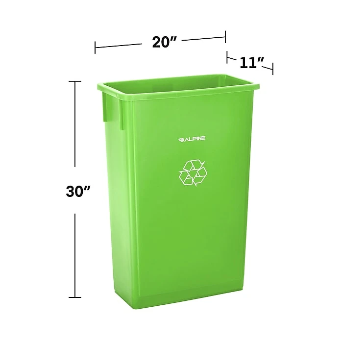 Alpine Industries Lime Green Recycling Bin With Paper Slot Lid, 3-Pack (4778-4-LGRN-3) - Image 5
