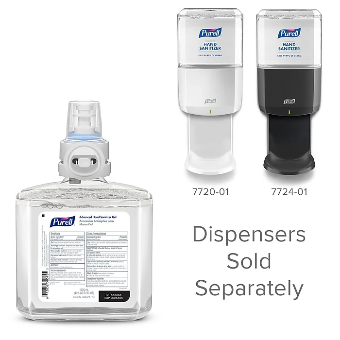 PURELL Advanced Hand Sanitizer Gel Refill For PURELL ES8 Automatic Dispenser, 1200 ML, 2/Carton (7763-02) - Image 9