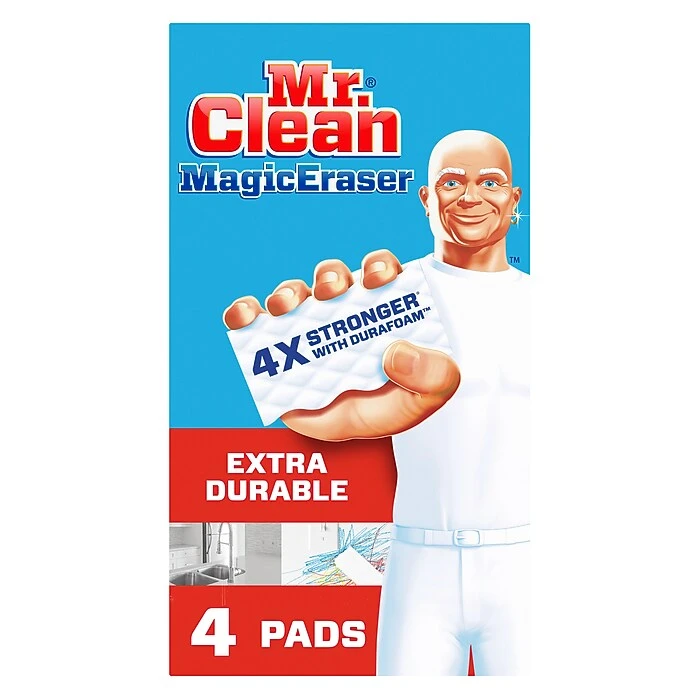 Mr. Clean Magic Eraser Extra Durable, Cleaning Pads With Durafoam, 4/Pack (82038)