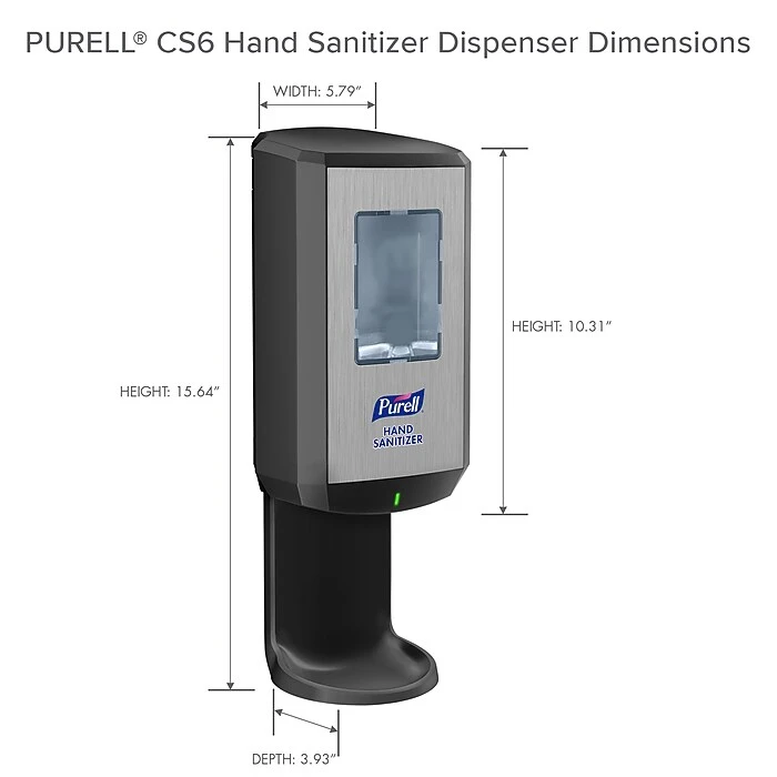 PURELL CS6 Touch-Free Hand Sanitizer Dispenser, Graphite, For 1200 ML PURELL CS6 Hand Sanitizer Refills (6520-01) - Image 5