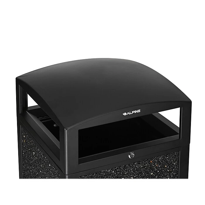 Alpine Steel Outdoor Trash Can With Dome Lid, 40-Gallon, Gray Stone (471-40-GRYS) - Image 3