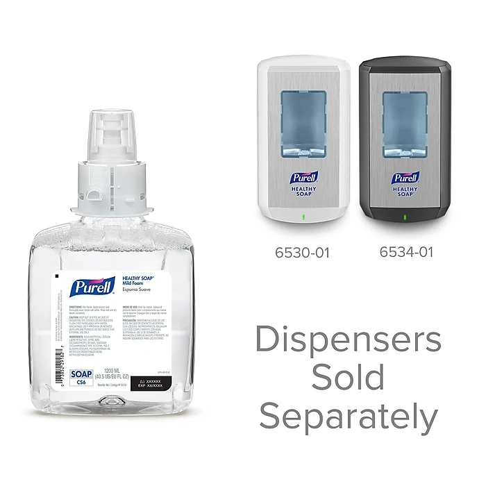 PURELL Brand Healthy SOAP Mild Foam Hand Soap Refill For PURELL CS6 Touch-Free Soap Dispenser, 1200 ML, 2/CT (6574-02) - Image 6