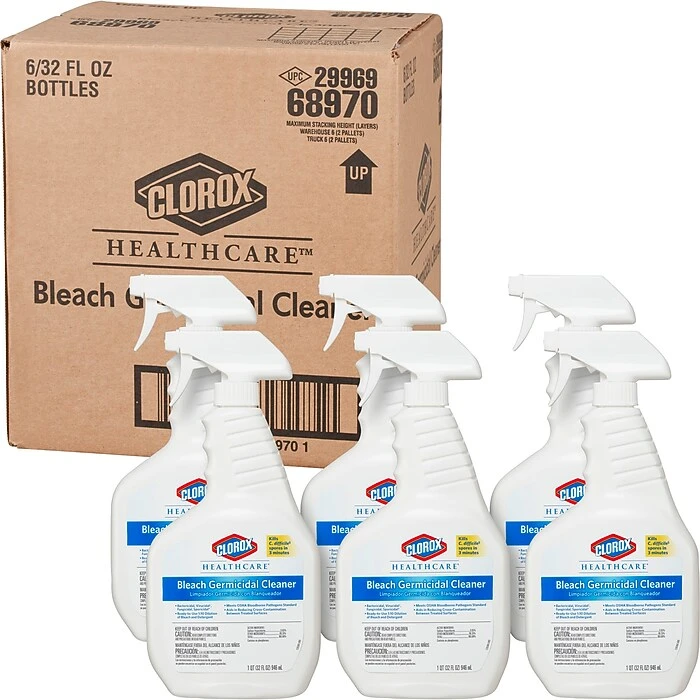 Clorox Healthcare® Bleach Germicidal Cleaner Spray, 32 Ounces Each (Pack Of 6) (68970)