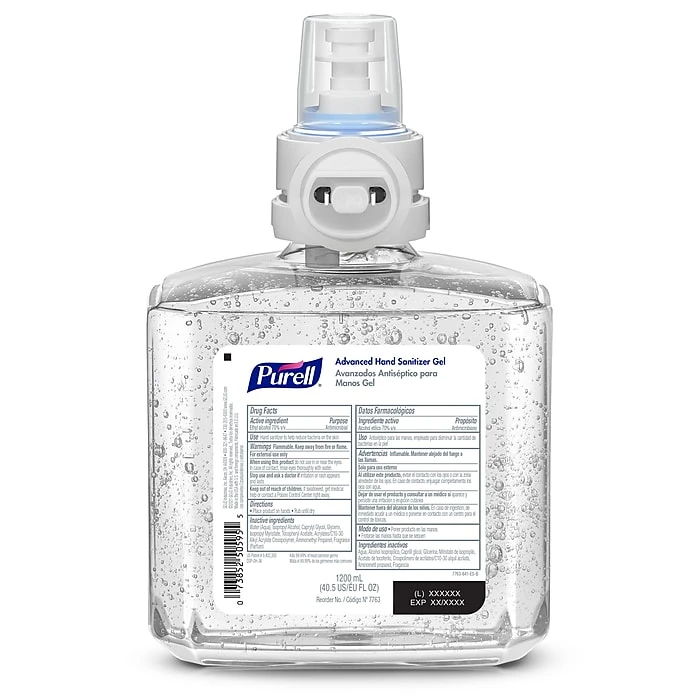 PURELL Advanced Hand Sanitizer Gel Refill For PURELL ES8 Automatic Dispenser, 1200 ML, 2/Carton (7763-02) - Image 2