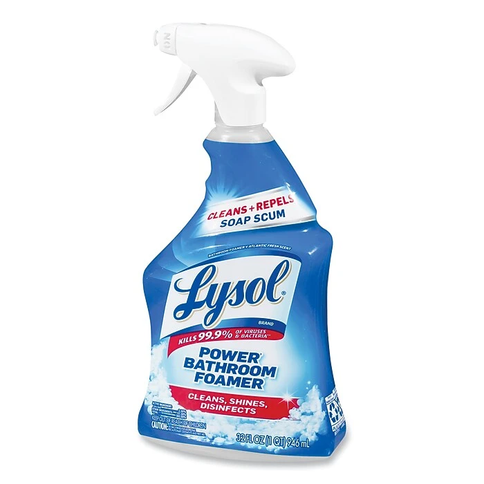 LYSOL Brand Disinfectant Power Bathroom Foamer, Liquid, Atlantic Fresh, 32 Oz. Spray Bottle - Image 3