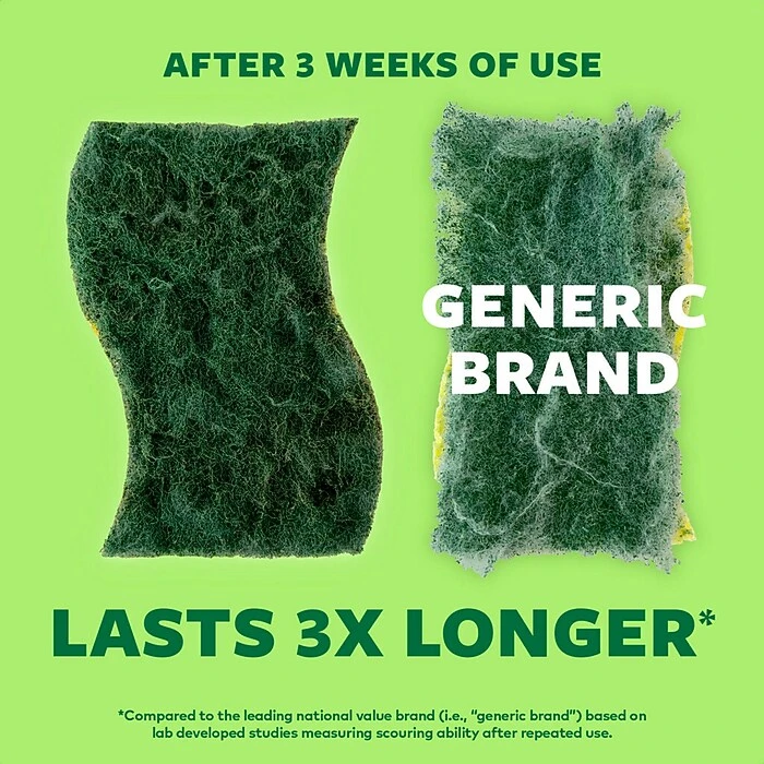 Scotch-Brite® Heavy Duty Scrub Sponges, Green/Yellow, 6/Pack (426) - Image 6