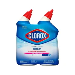 Clorox Disinfecting Toilet Bowl Cleaner With Bleach, Rain Clean Scent, 24 Oz., 2/Pack (00273)