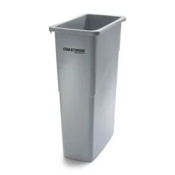 Coastwide Professional™ Slim Plastic Trash Can With No Lid, Gray, 23 Gal. (CW50717)