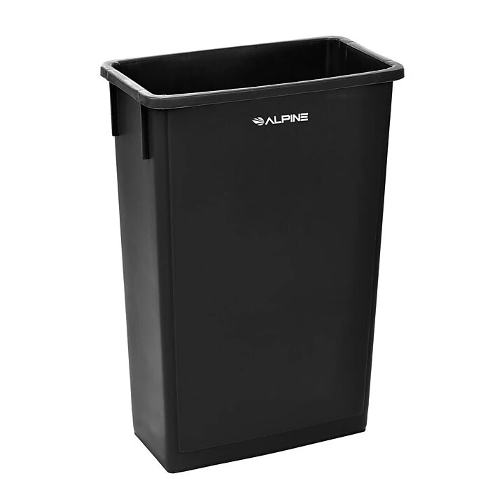 Alpine Industries Trash Can, 23 Gallon, Black, Commercial (477-BLK)