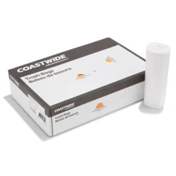 Coastwide Professional™ 55-60 Gal. Trash Bags, High Density, 14 Mic., Natural, 25 Bags/Roll, 8 Rolls (CW18201)