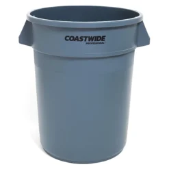 Coastwide Professional™ Plastic Trash Can With No Lid, Gray, 32 Gal. (CW50716)