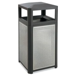 Safco Evos Steel Ash Urn, Black And Gray, 38 Gal. (9934BL)