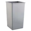 Rubbermaid® Untouchable® Waste Containers, Square, 50-Gallon, Grey