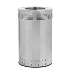 Commercial Zone Products® Precision Series® Imprinted 360 Open-Top 45gal Trash Can, Stainless Steel (782329)