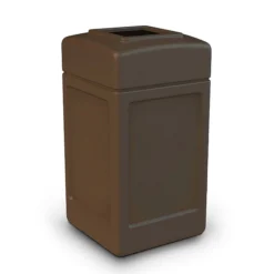Commercial Zone Products® PolyTec Series 42gal Square Trash Can, Brown (732137)