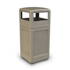 Commercial Zone Products® PolyTec Series 42gal Square Trash Can With Dome Lid, Beige (73290299)