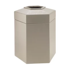 Commercial Zone Products® PolyTec Series 45gal Hex Waste Container, Beige (737202)