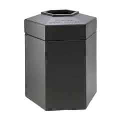 Commercial Zone Products PolyTec Series Hexagon Trash Can, Charcoal, 45 Gal. (737224)