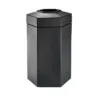 Commercial Zone Products PolyTec Series 50 Gallon Hex Trash Can, Black (737501)