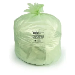 BioTuf Compostable Trash Bags, 23 Gallon, 1 Mil, Green, 25 Bags/Roll, 5 Rolls