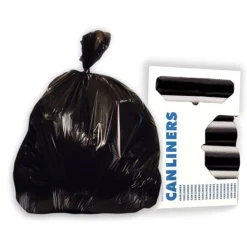 Heritage 20-30 Gallon Trash Bags, High Density, 10 Mic, Black, 500 CT, 25 Bags/Roll, 20 Rolls (Z6037MK R02)