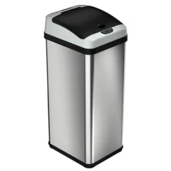 ITouchless Stainless Steel Sensor Trash Can Platinum Edition With AbsorbX Odor Control System, 13 Gal., Silver (IT13RX)